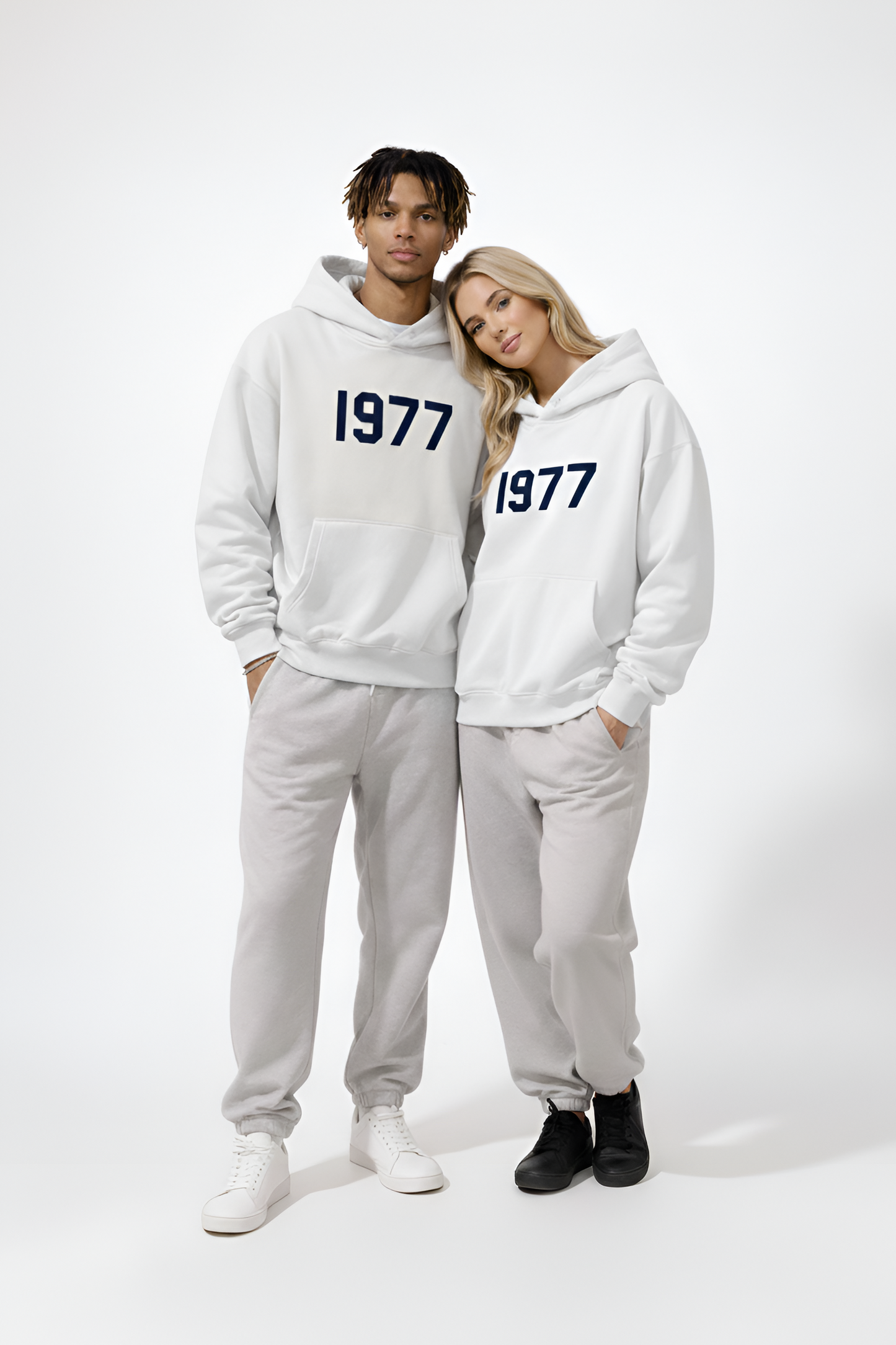 Cotton Unisex Hoodie with Front Print 1977 Design