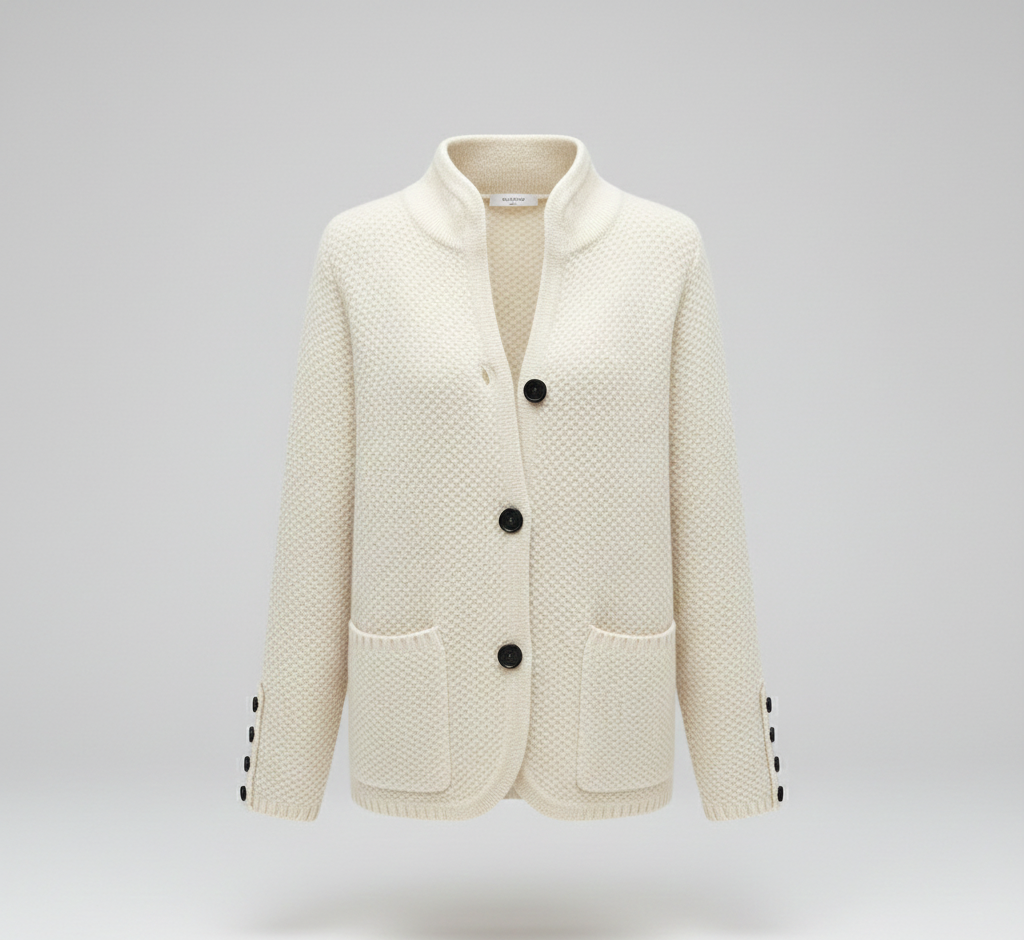 Women's Soft Wool Cardigan with Buttons
