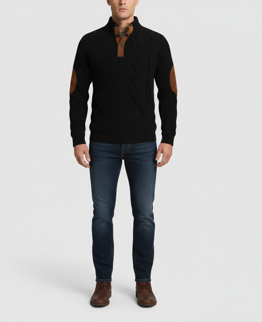 VogeLuxe Uomo Maglione Lana Collo Alto