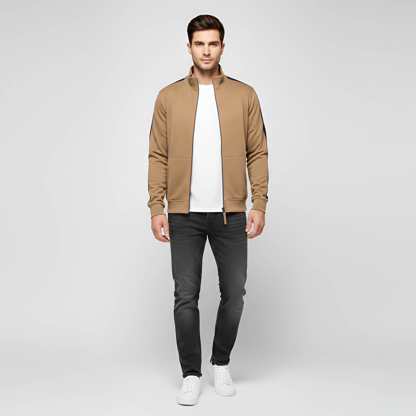 Comfortable Cotton Zip Up Men's Hoodie
