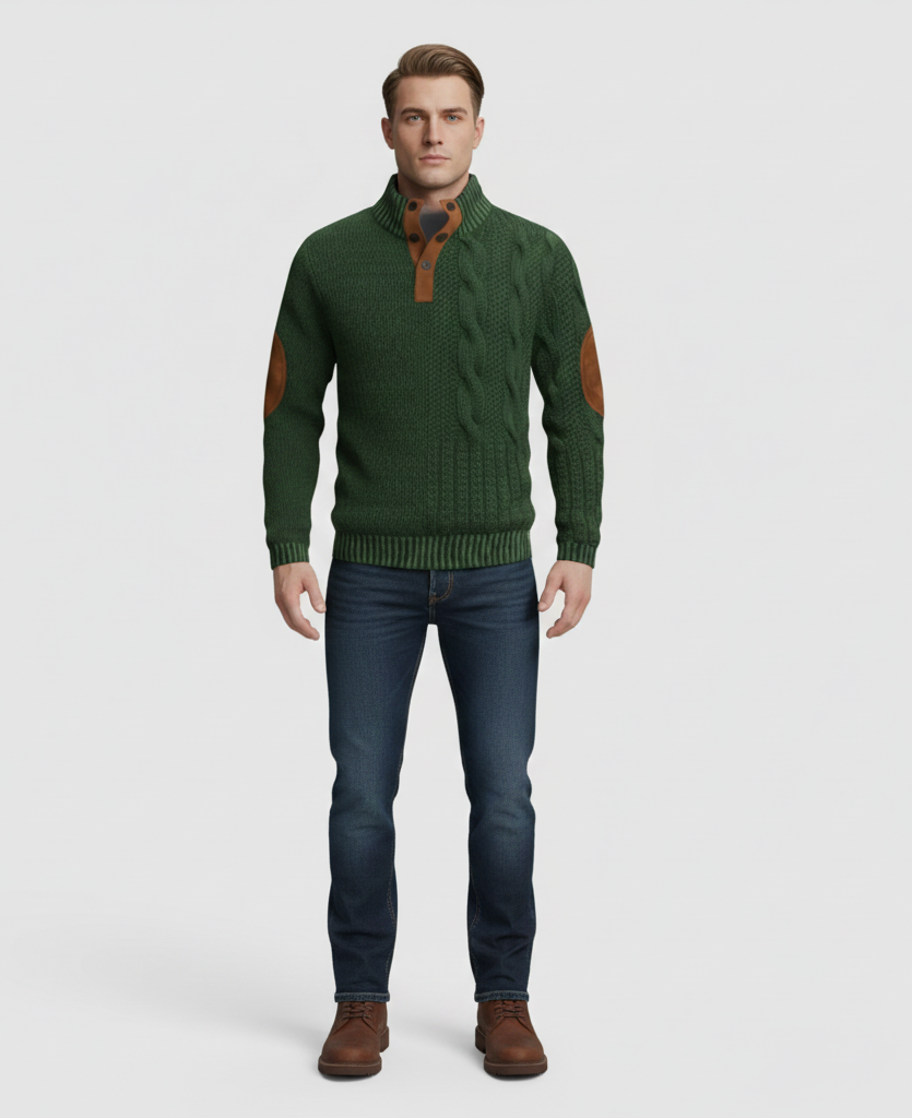 VogeLuxe Uomo Maglione Lana Collo Alto