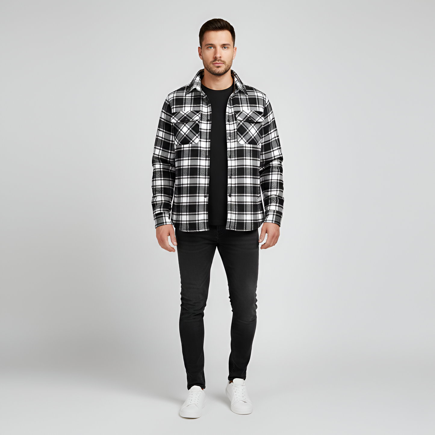 Warm Padded Cotton Men's Jacket with Quilted Lining