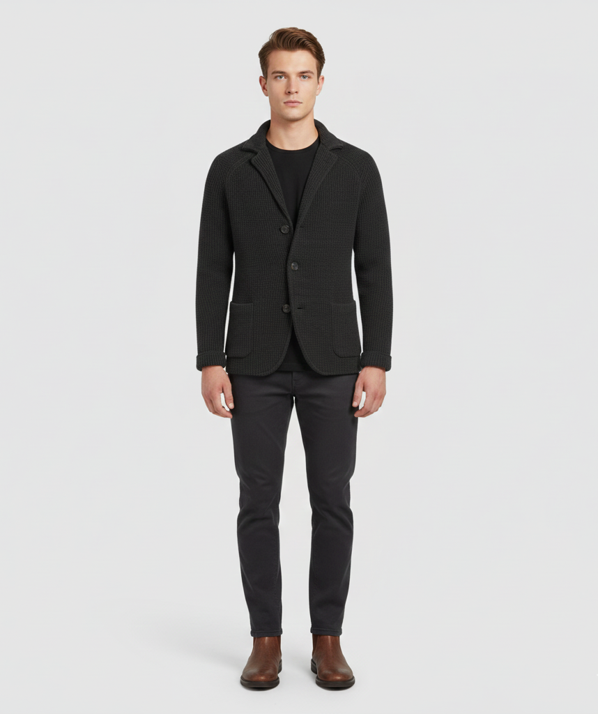 VogueLuxe Men's Wool Casual Chic Jacket