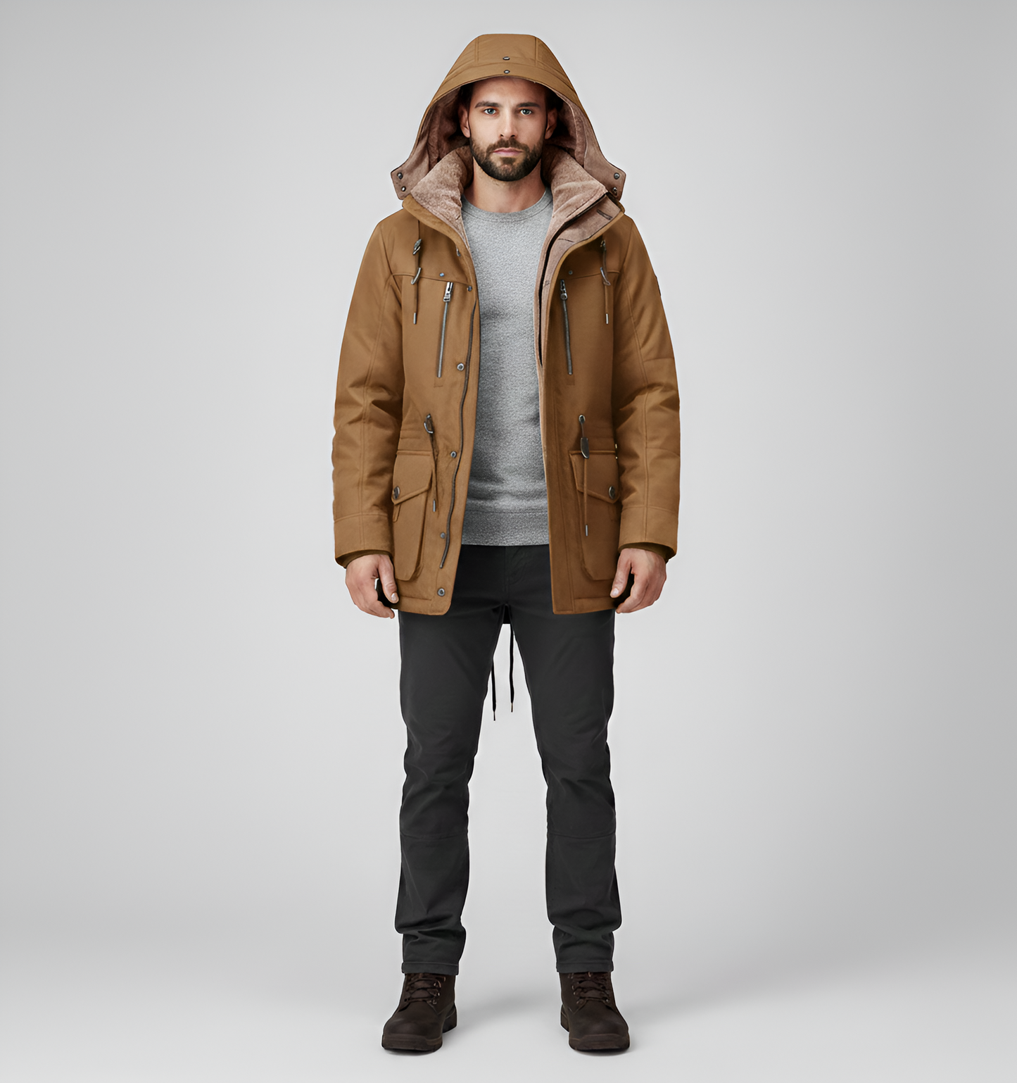Warm Waterproof Men's Hooded Winter Parka Jacket