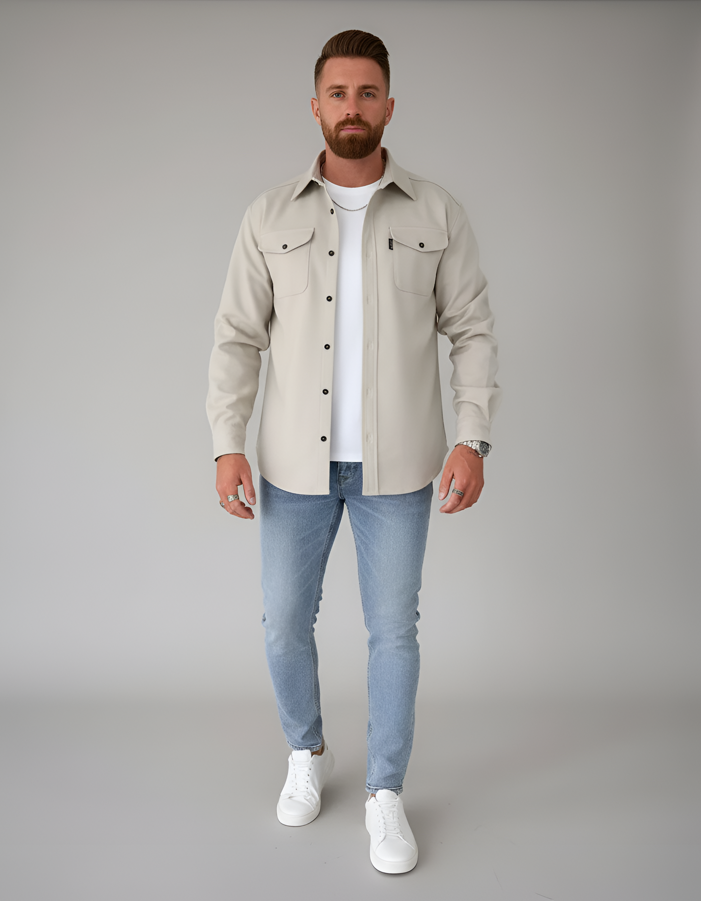 Relaxed Fit Men's Button Down Shirt - VogeLuxe
