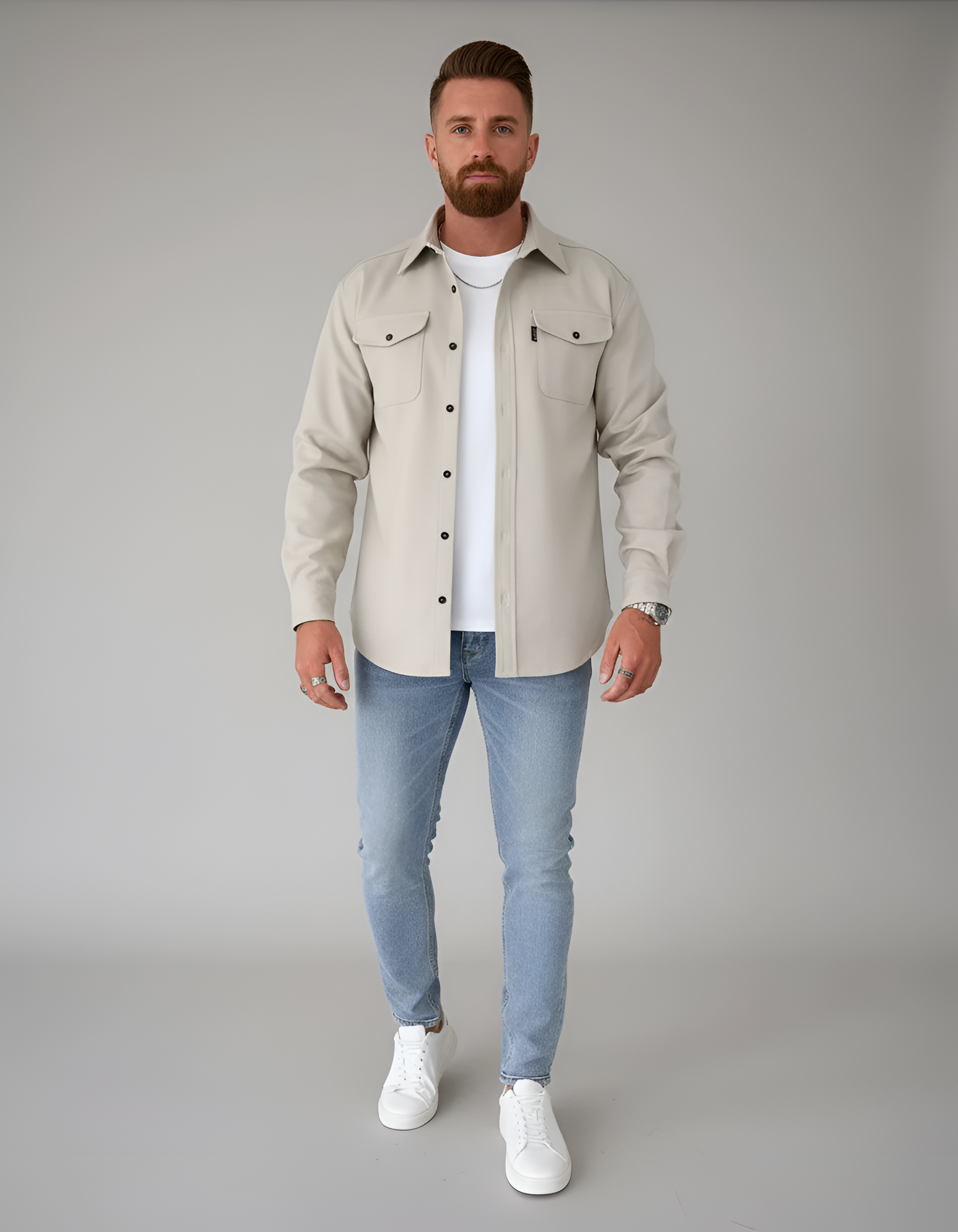 Relaxed Fit Men's Button Down Shirt - VogeLuxe