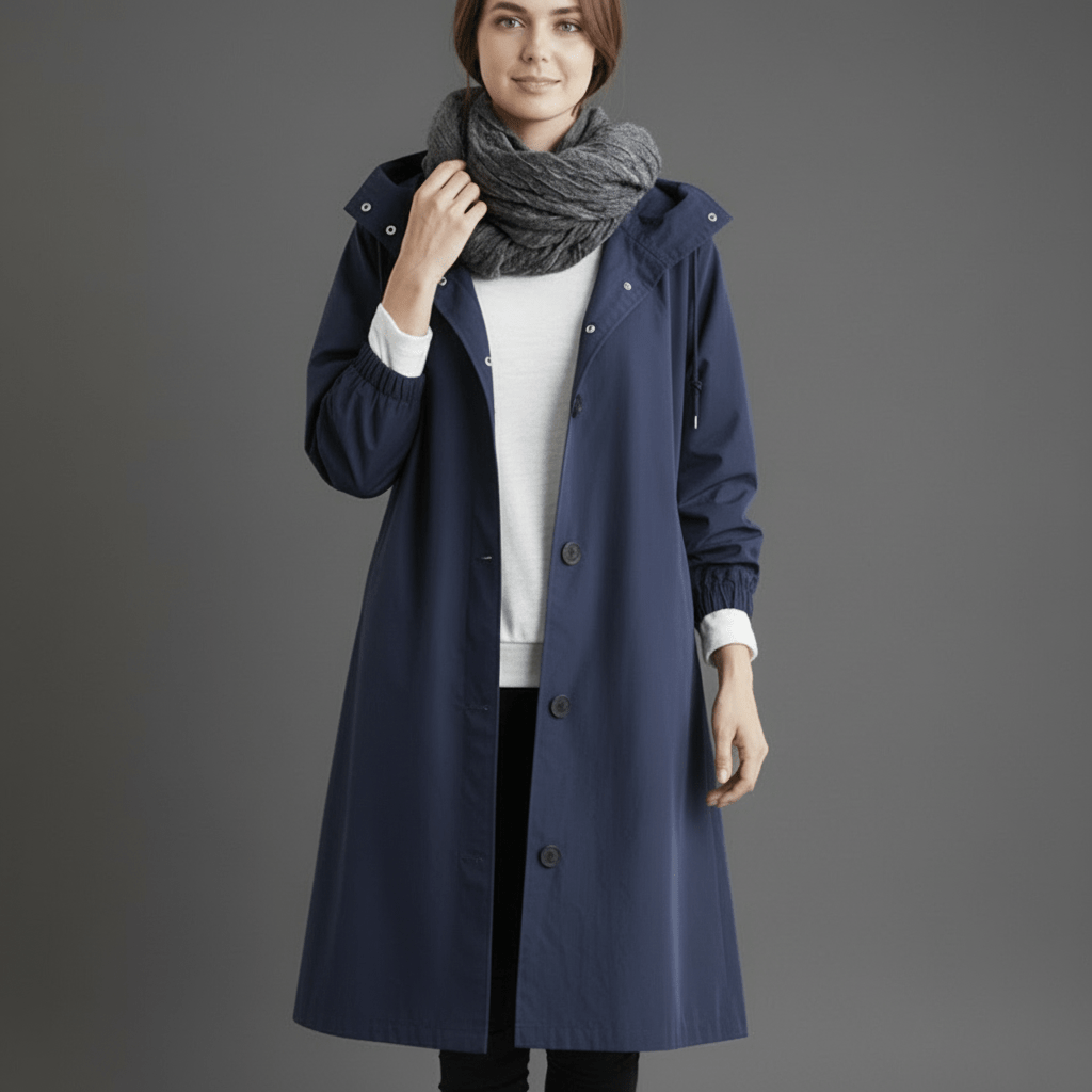 Ladies Waterproof Windbreaker Hooded Raincoat Jacket