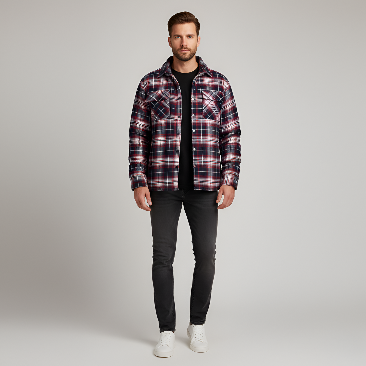Warm Padded Cotton Men's Jacket with Quilted Lining