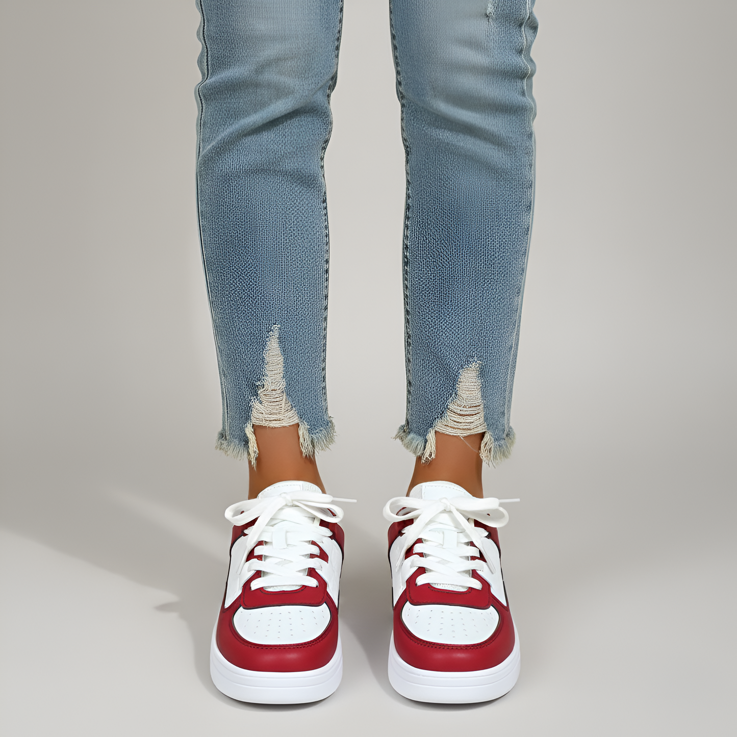 Comfortable Women's Synthetic Leather Breathable Sneakers