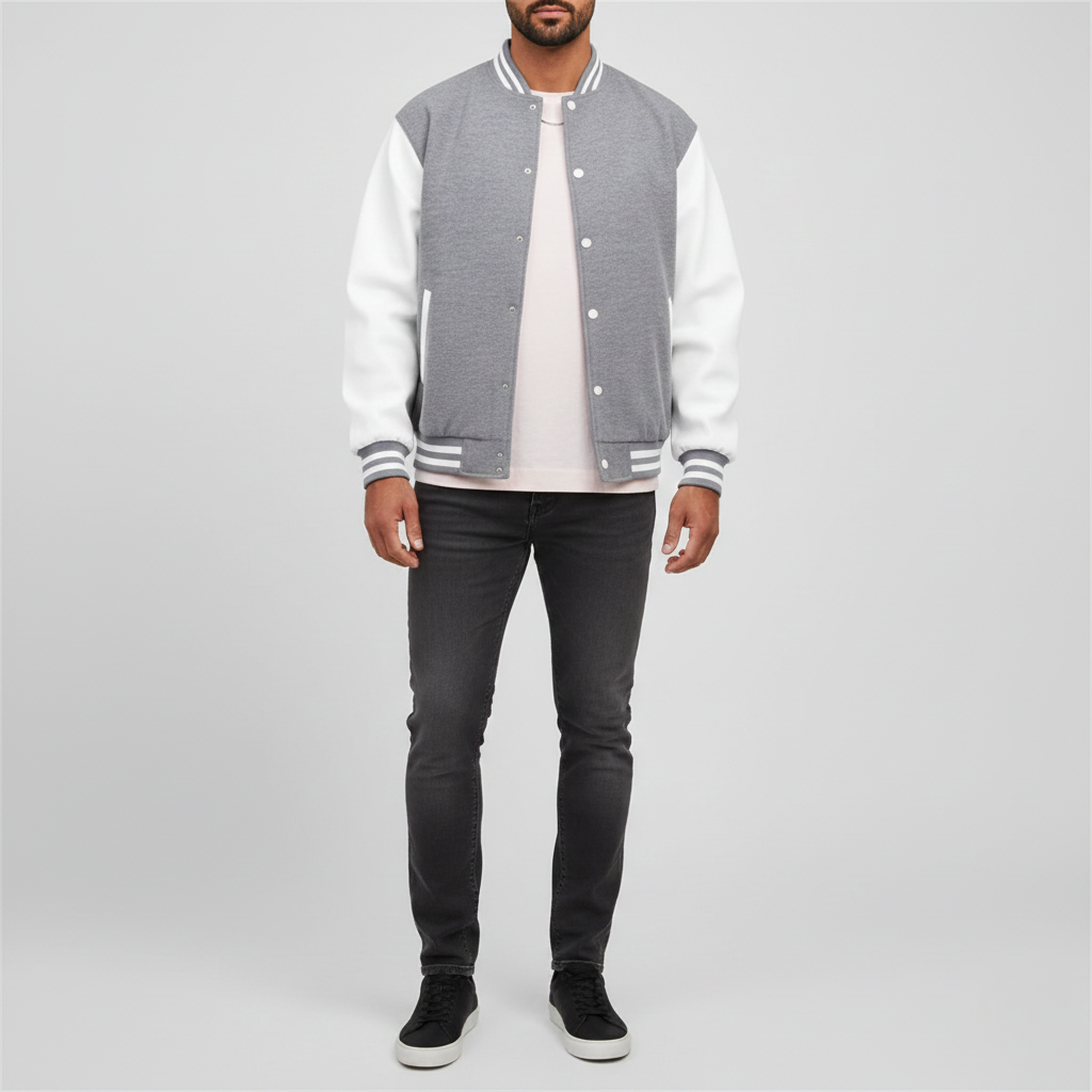 Casual College Style Men's Button Jacket
