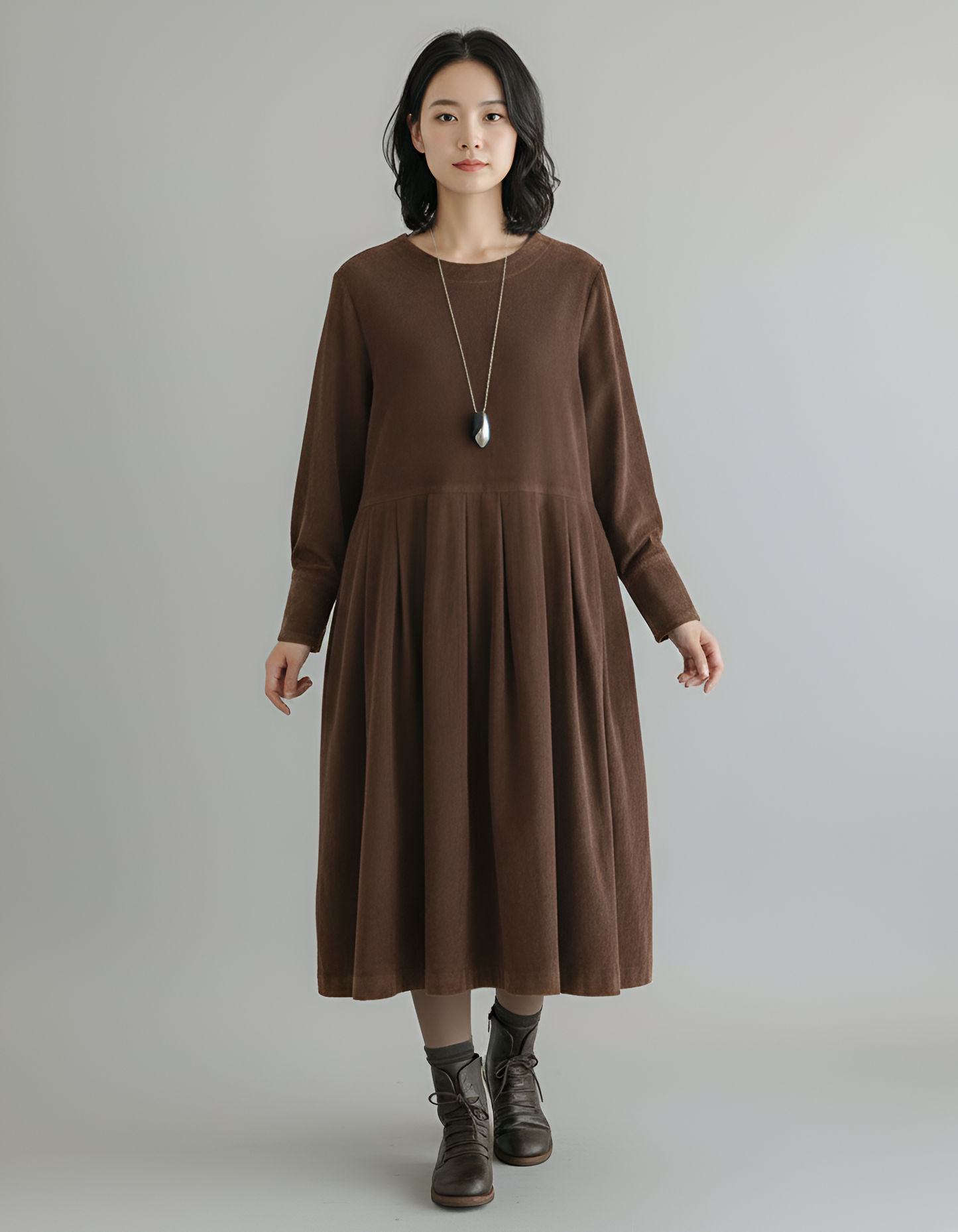 Elegante Donna Cotton Midi Dress - VogeLuxe