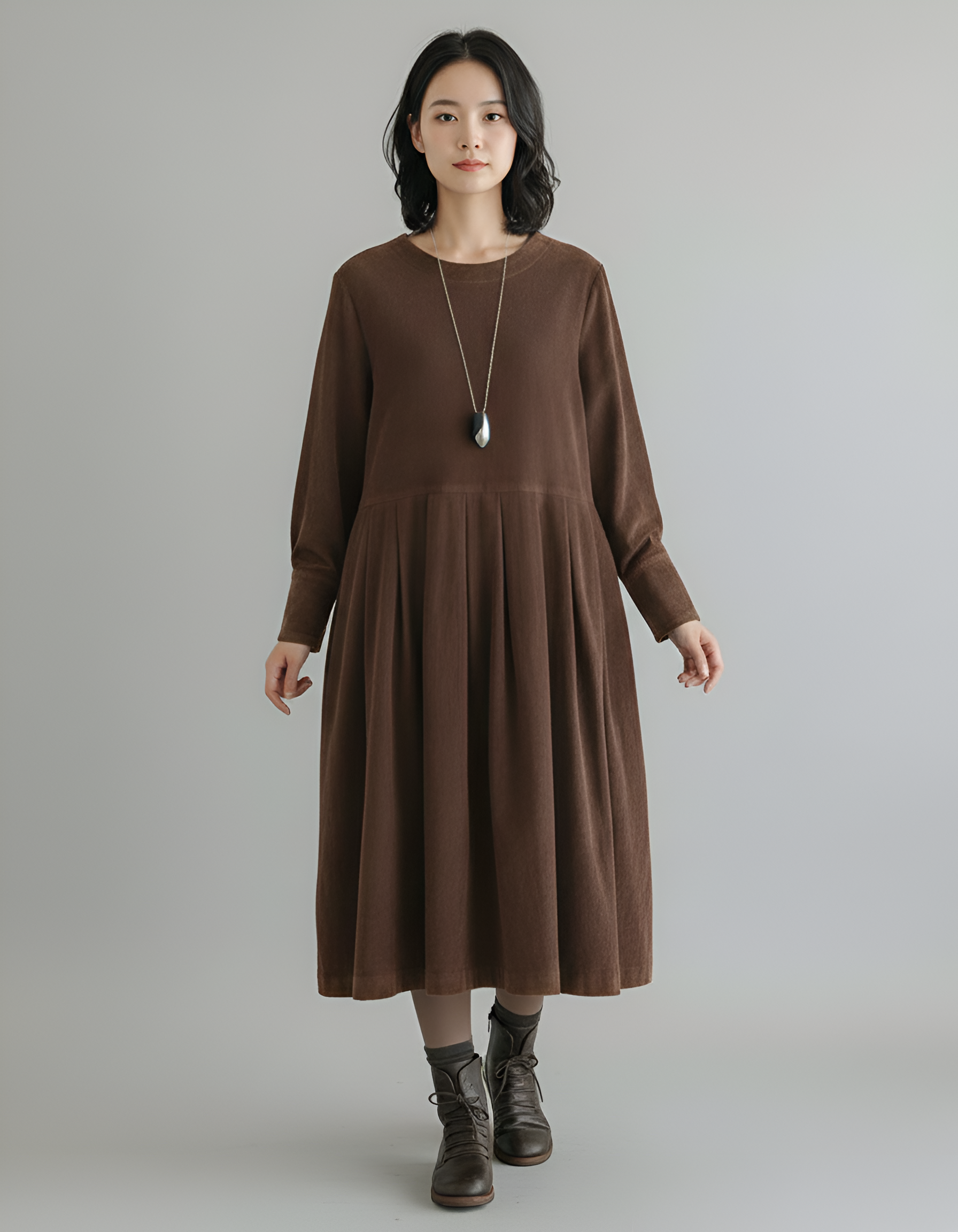 Elegante Donna Cotton Midi Dress - VogeLuxe