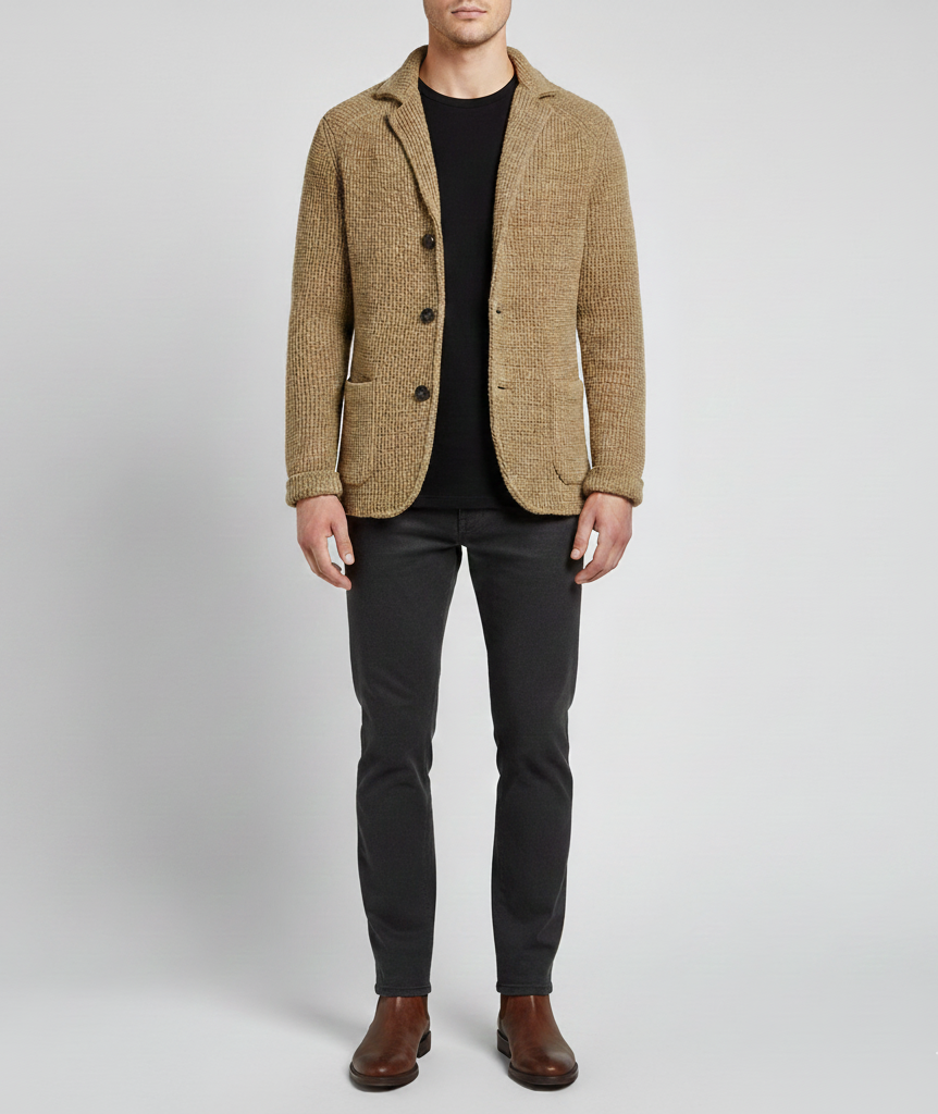 VogueLuxe Men's Wool Casual Chic Jacket