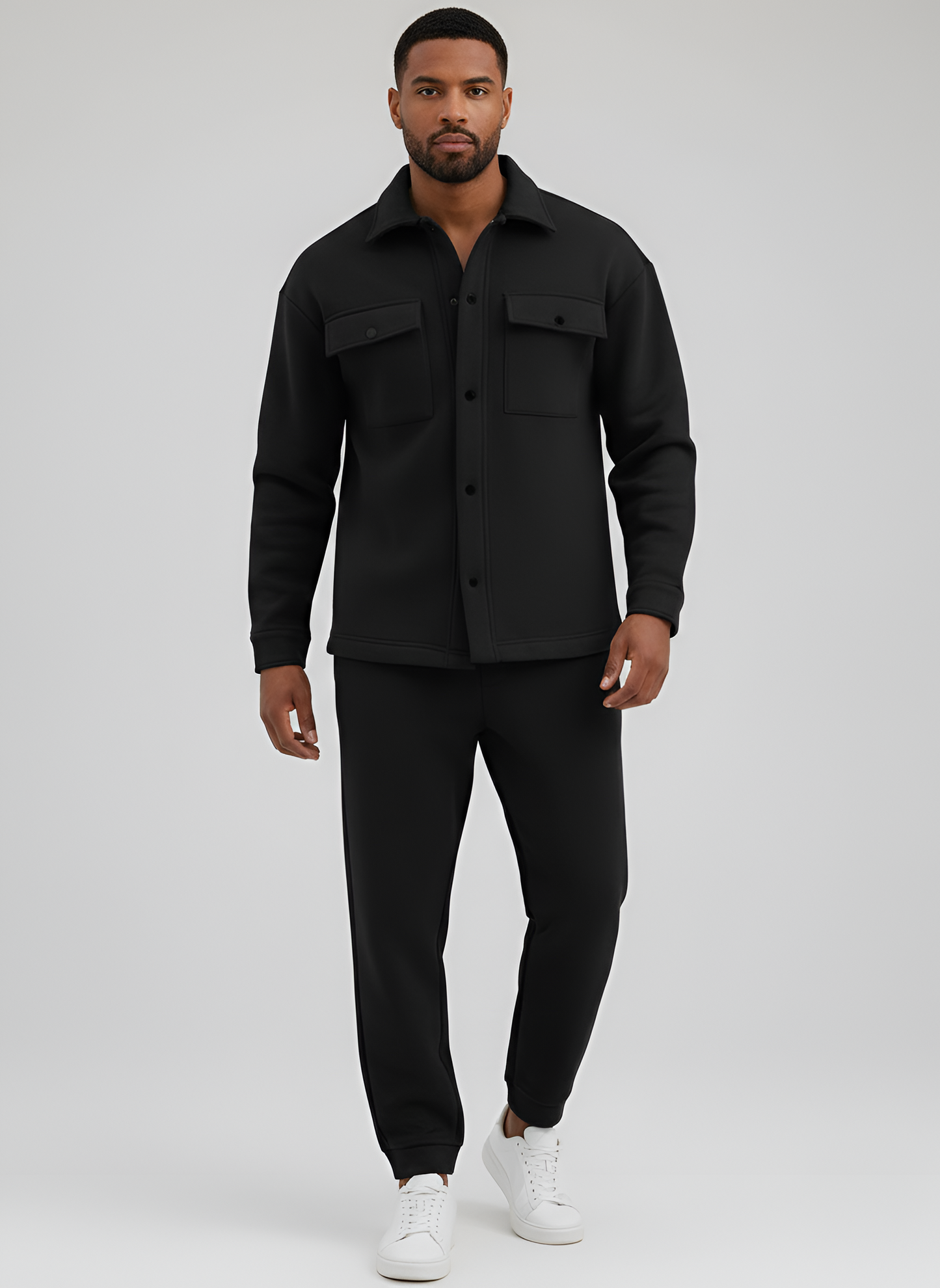 Classic Men's Cotton Suit Jacket and Trousers Set