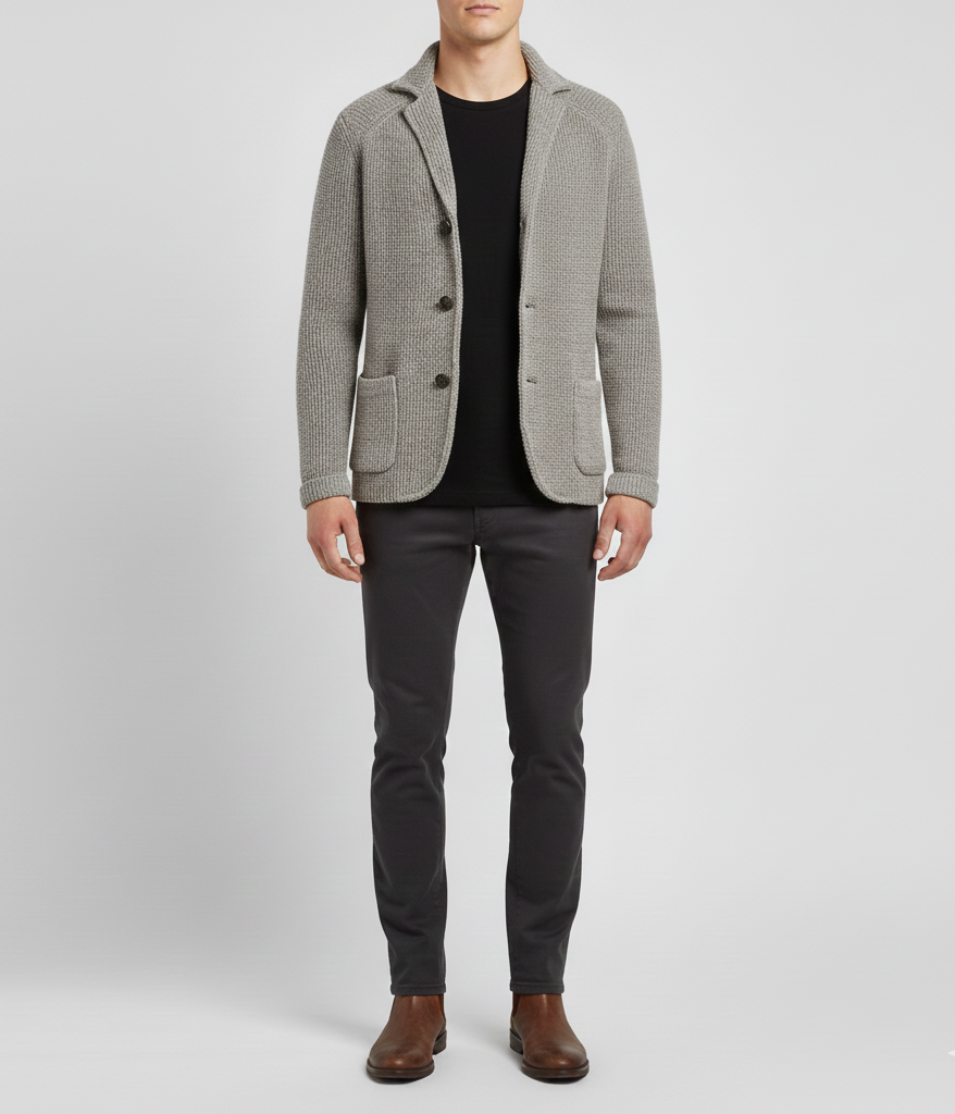 VogueLuxe Men's Wool Casual Chic Jacket