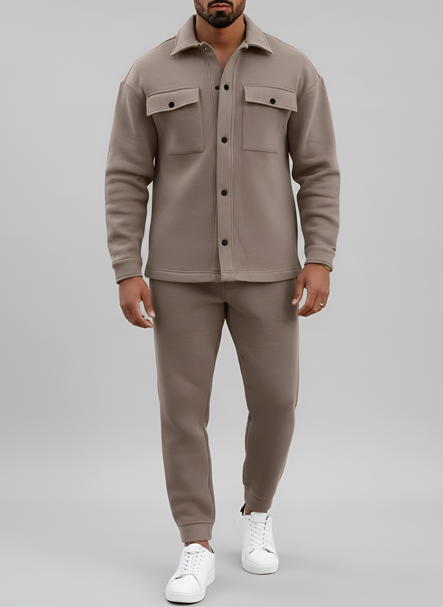 Classic Men's Cotton Suit Jacket and Trousers Set - VogeLuxe