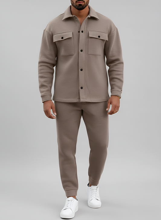 Classic Men's Cotton Suit Jacket and Trousers Set - VogeLuxe
