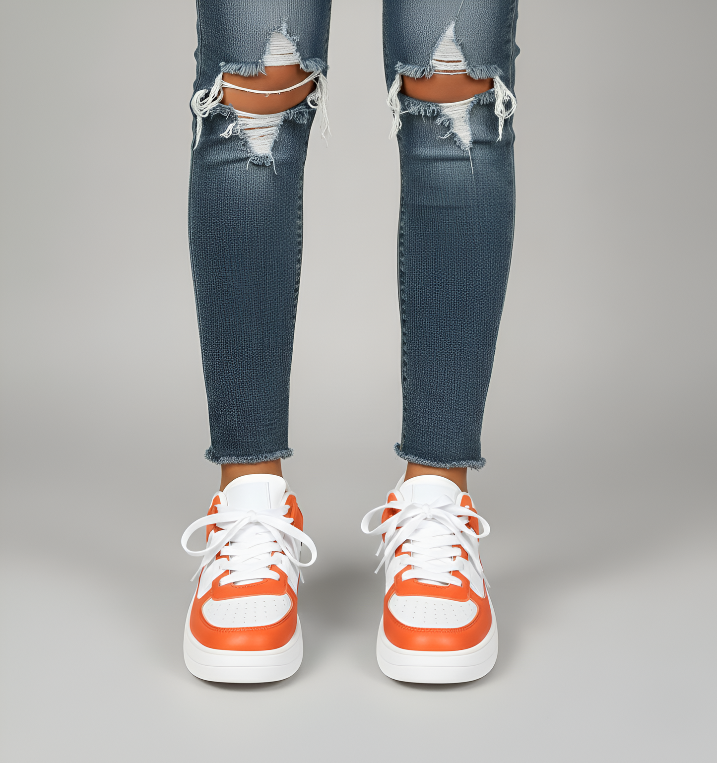 Comfortable Women's Synthetic Leather Breathable Sneakers