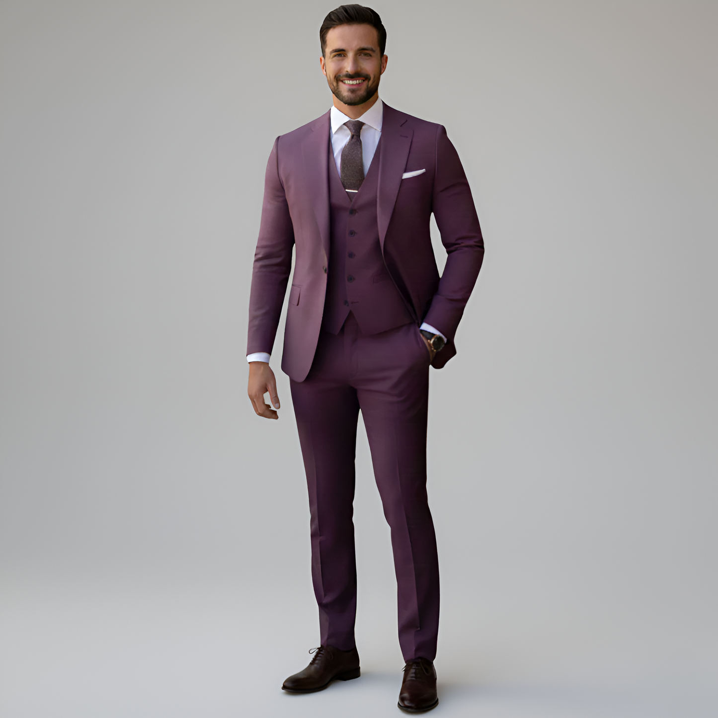 Stylish 3 Piece Men's Slim Fit Suit