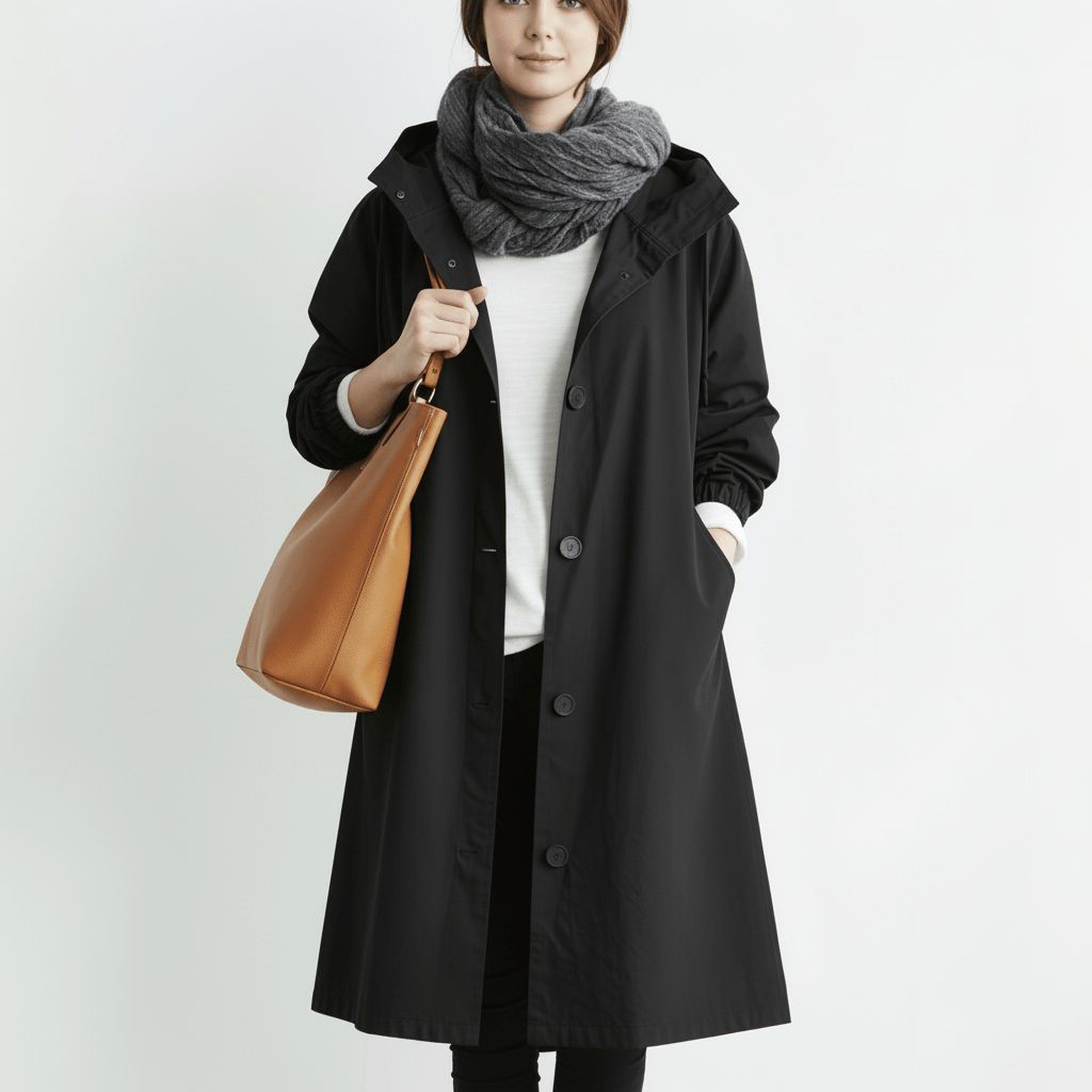 Ladies Waterproof Windbreaker Hooded Raincoat Jacket