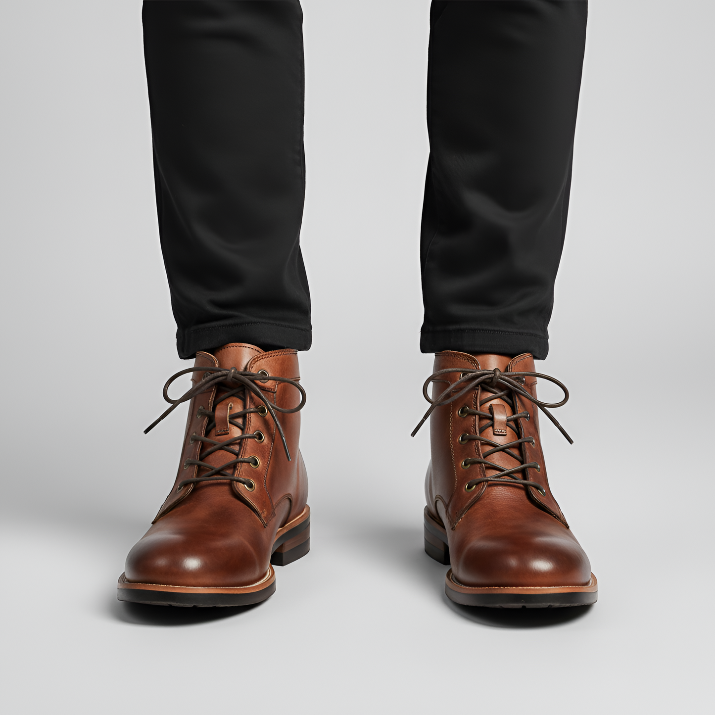 Men's Leather Lace Up Boots Elegant Casual Style - VogeLuxe