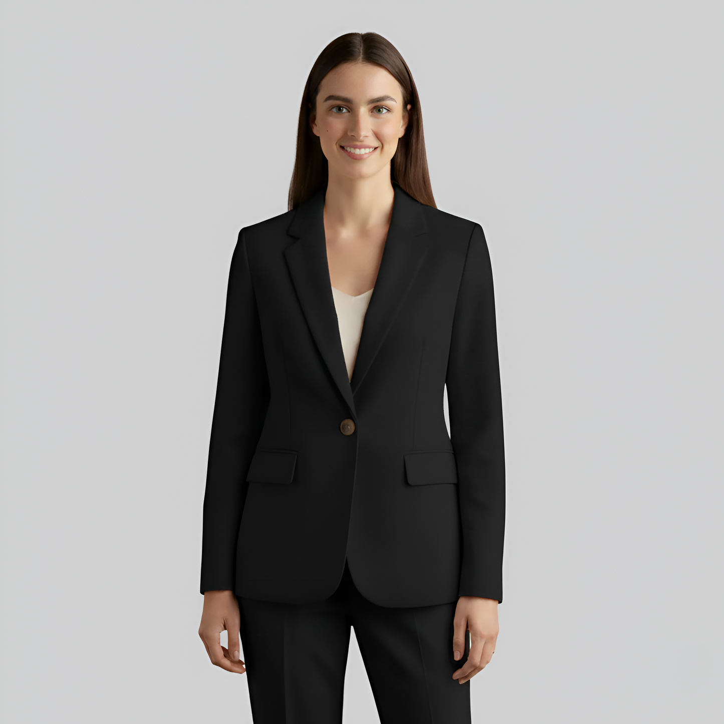 Elegant Women's One Button Tailored Blazer
