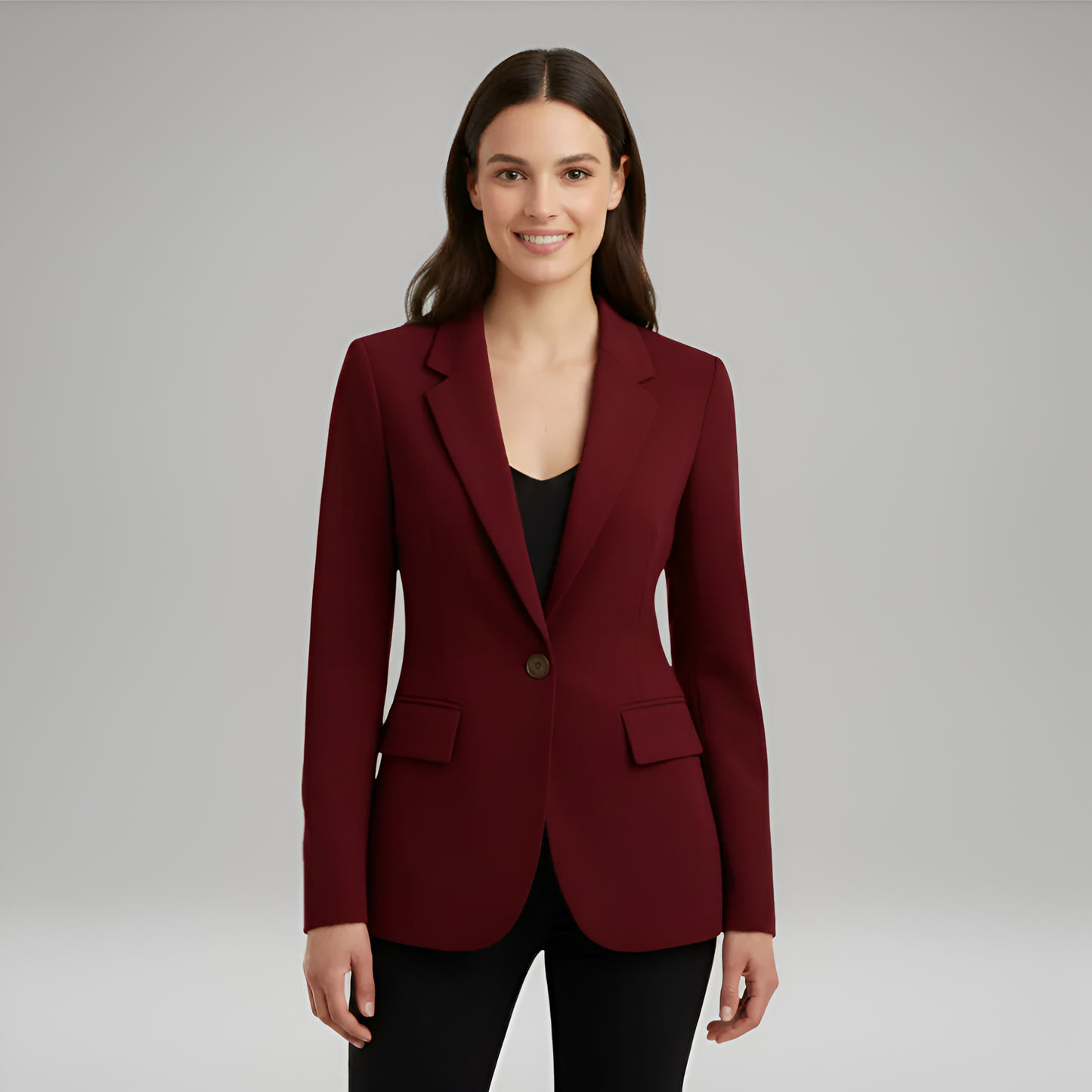 Elegant Women's One Button Tailored Blazer