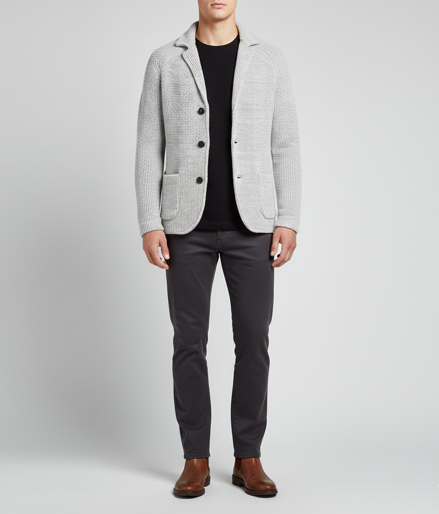 VogueLuxe Men's Wool Casual Chic Jacket