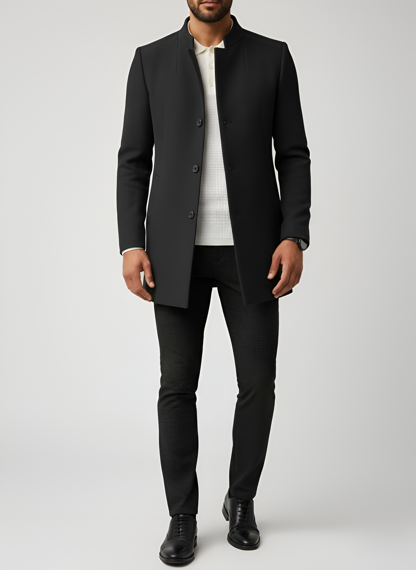 Stylish Men's Tailored Coat - VogeLuxe
