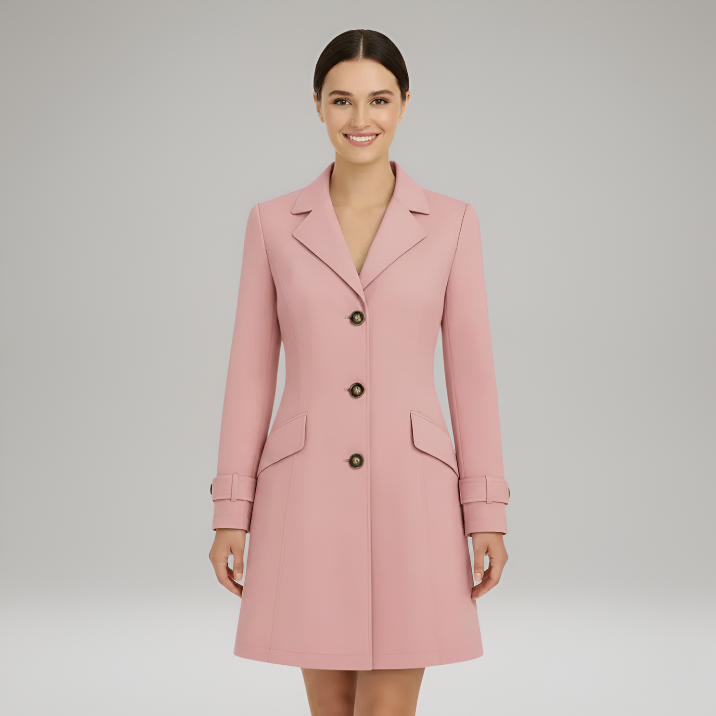 Classic Women's Trench Coat with Buttons