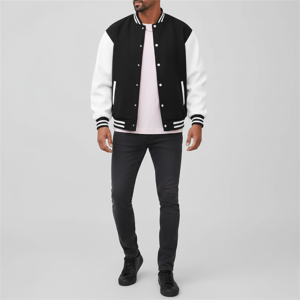 Casual College Style Men's Button Jacket