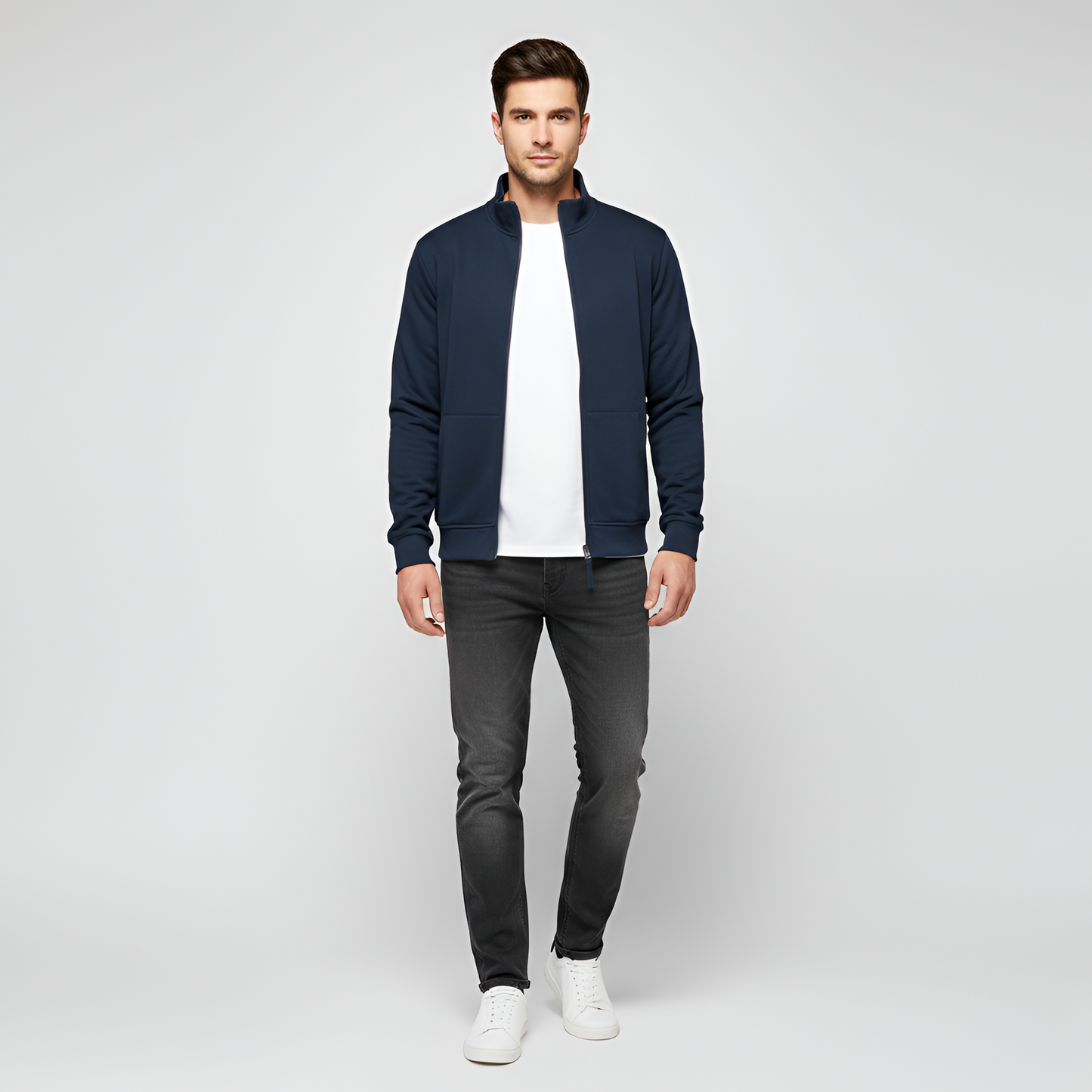 Comfortable Cotton Zip Up Men's Hoodie