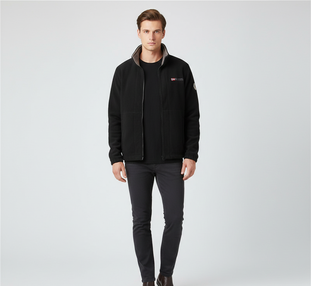 Warm Waterproof Men's Pile Jacket Full Zip
