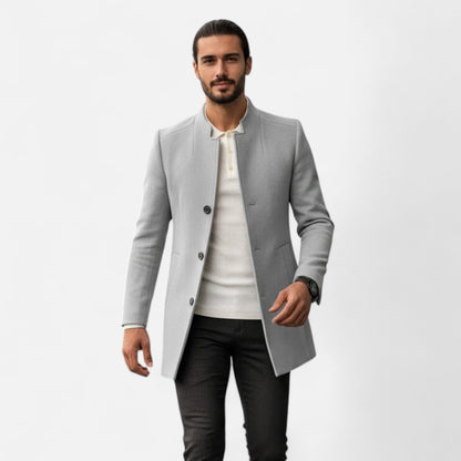 Slim Fit Men's Wool Classic Overcoat - VogeLuxe