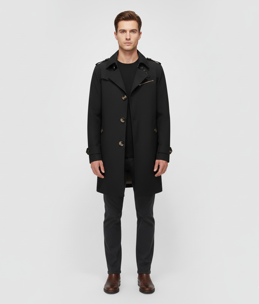 Classic Waterpoof Cotton Men's Trench Coat