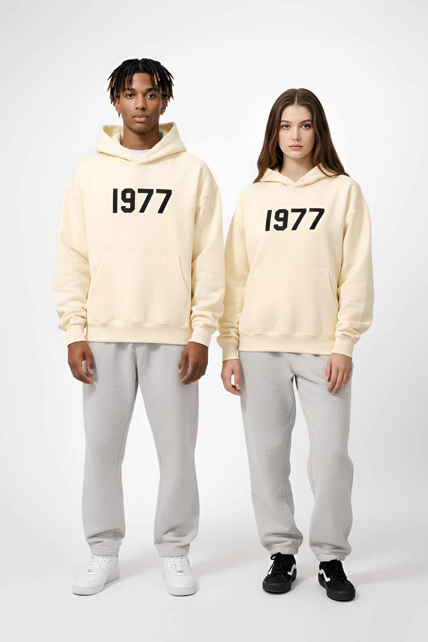 Cotton Unisex Hoodie with Front Print 1977 Design