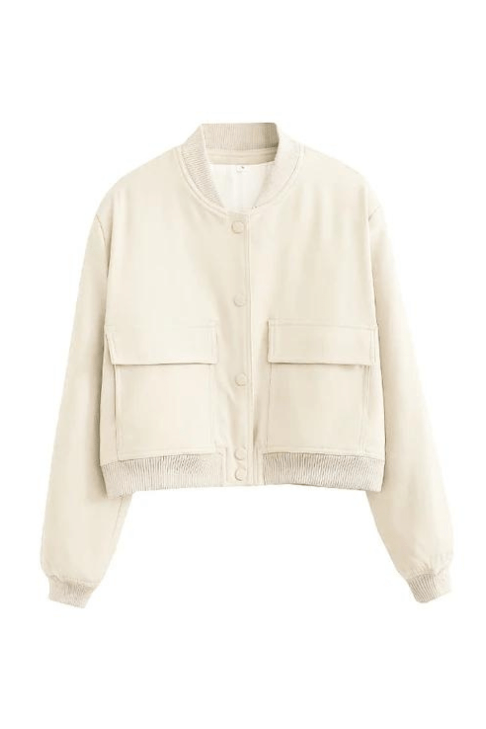 Women's Short Button Front Bomber Jacket - VogeLuxe