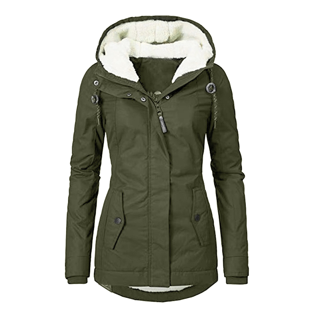 Waterproof Women's Jacket with Hood and Fleece Lining - VogeLuxe