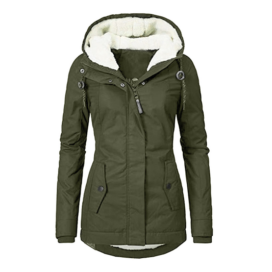 Waterproof Women's Jacket with Hood and Fleece Lining - VogeLuxe
