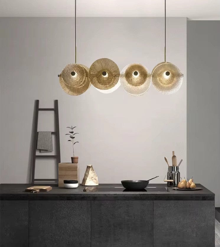 Luxury Round Glass Chandelier In Gold - BritishElegance