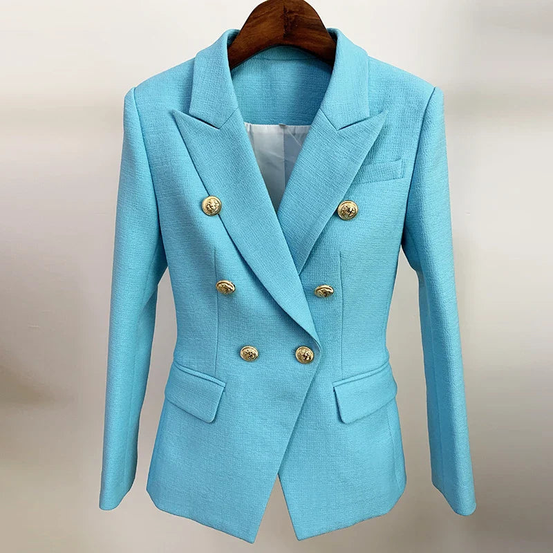Narrow Fit Navy Blue Suit Jacket for Women