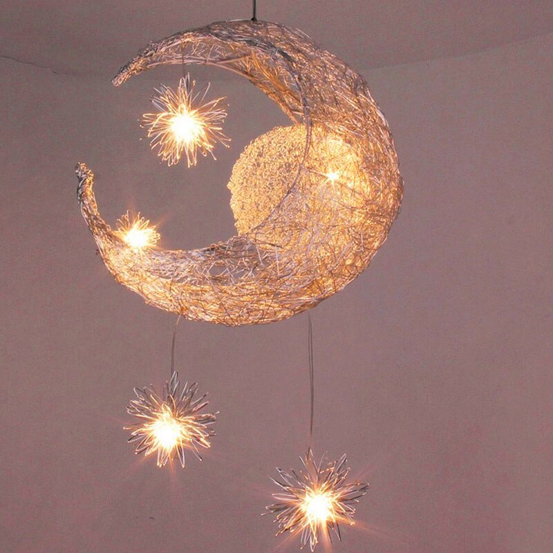 Stylish LED Moon Star Pendant Light Fixture - BritishElegance