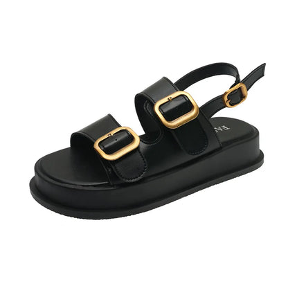 Ladies Comfortable Double Buckle Sandals