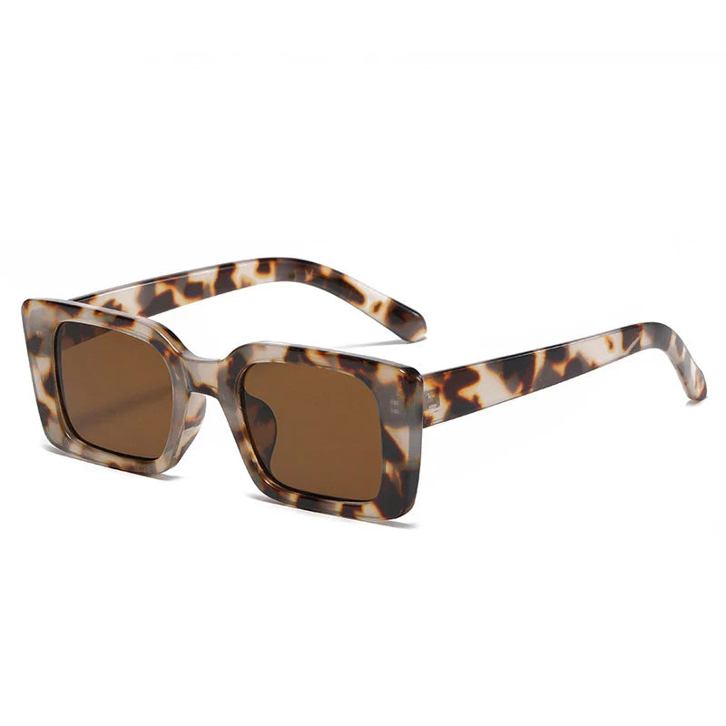 Stylish Rectangular Animal Print UV Sunglasses