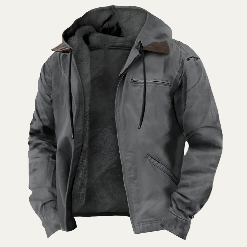 VogeLuxe | Men’s Winter Hooded Casual Zip Jacket