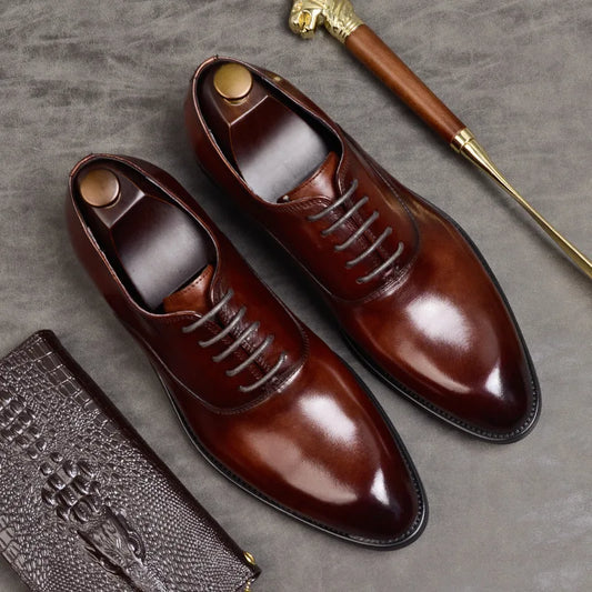 Classic Mens Genuine Leather Dress Shoes - VogeLuxe