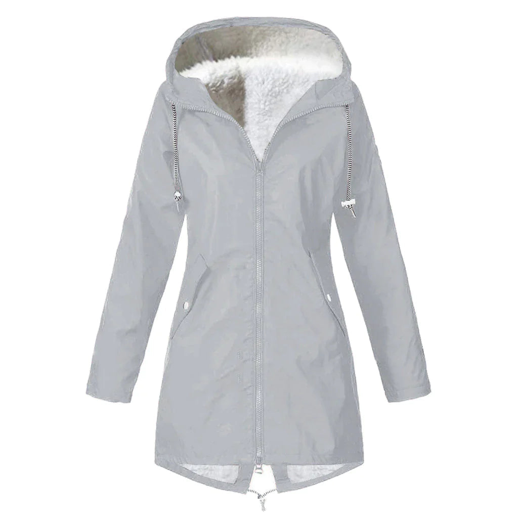 Waterproof Women's Parka Coat With Hood And Thermal Lining
