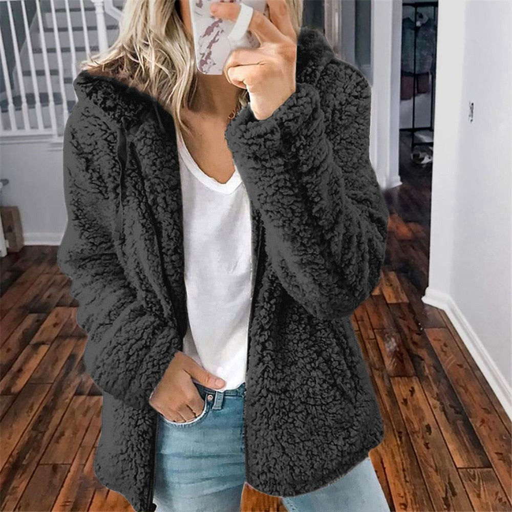 Cozy Women's Fleece Hooded Jacket