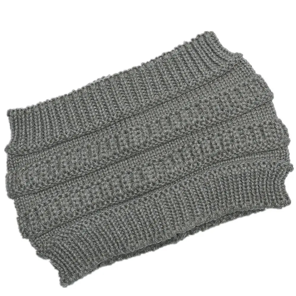 Soft Slouchy Knit Ponytail Hat
