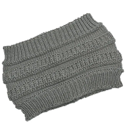 Soft Slouchy Knit Ponytail Hat